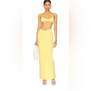 Superdown Yellow “Raquel” Skirt Set